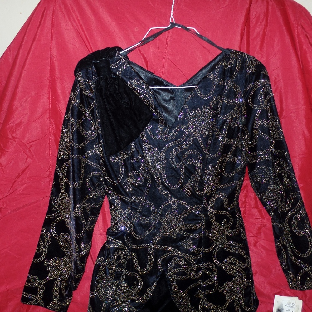 BLACK VELVET PARTY DRESS by SCOTT McCLINTOCK